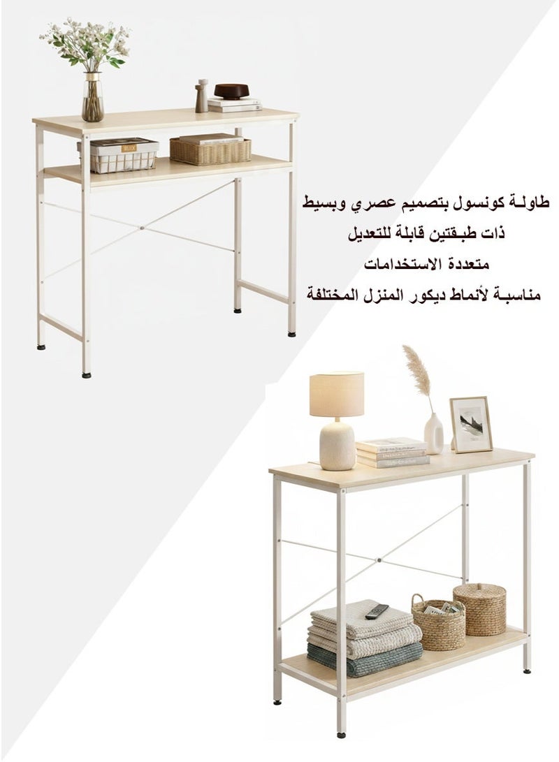 إيه جي دي طاولة كونسول بتصميم عصري بسيط من طبقتين، قابلة للتعديل، طاولة أريكة ضيقة للمدخل وغرفة المعيشة، والرواق، وغرفة النوم - Image 5